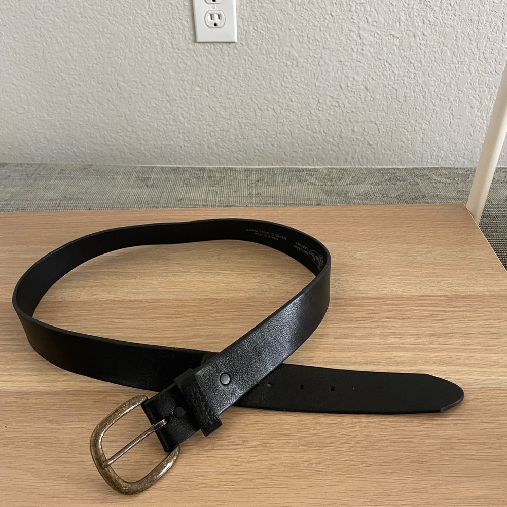 Justin Black Leather Belt